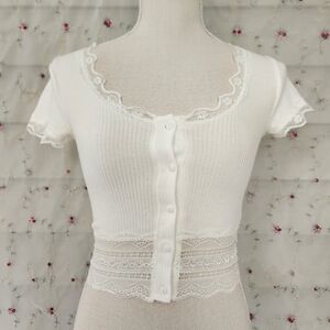 Coquette Button Up Crop Top